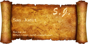 Sas Judit névjegykártya